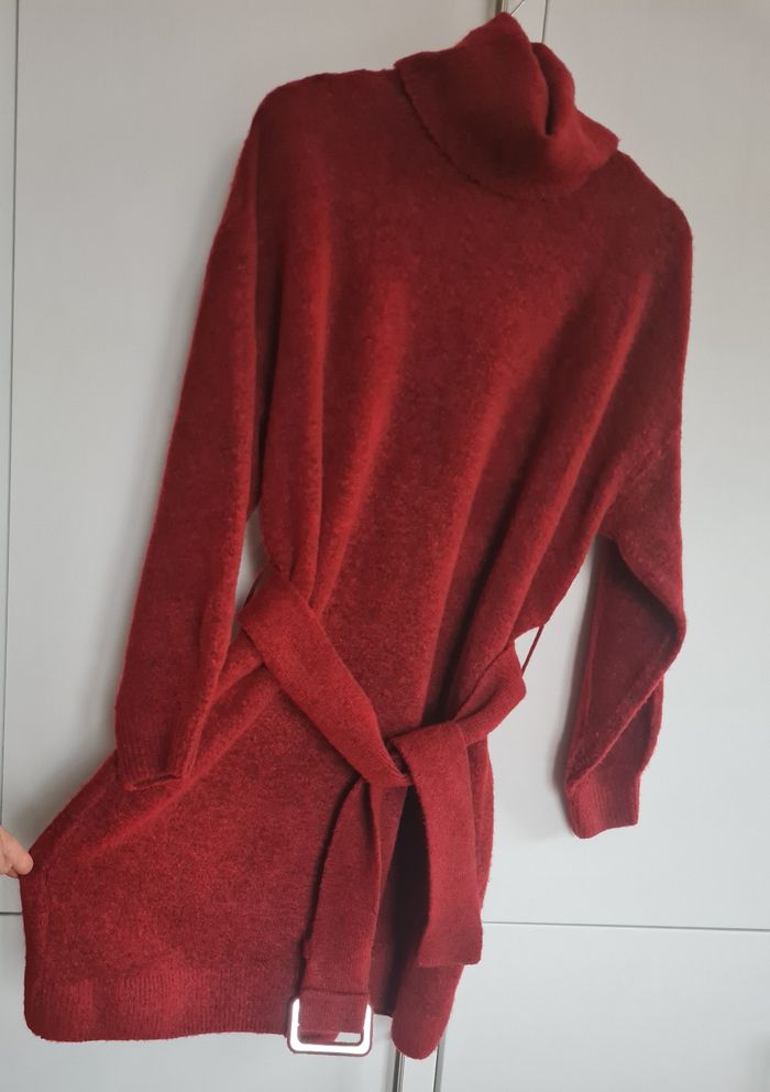 Robe pull chaude col roulé bordeaux – Taille M / 38 – Takko Fashion - photo numéro 4