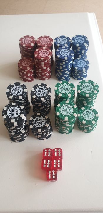 300 jetons poker pro + 5 dès