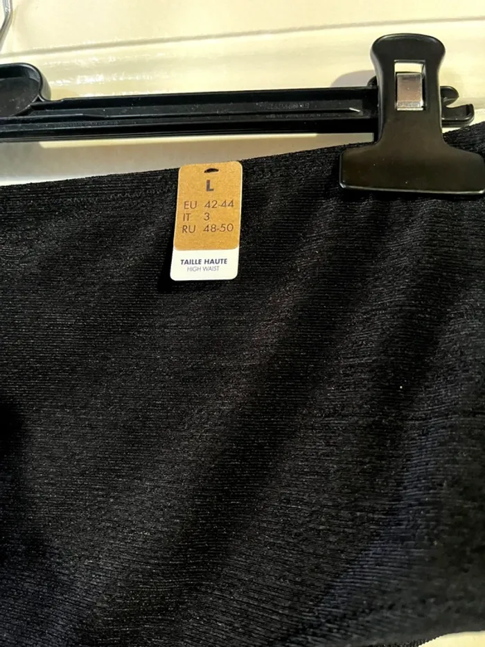 Bas de maillot de bain noir taille haute taille L - photo numéro 2