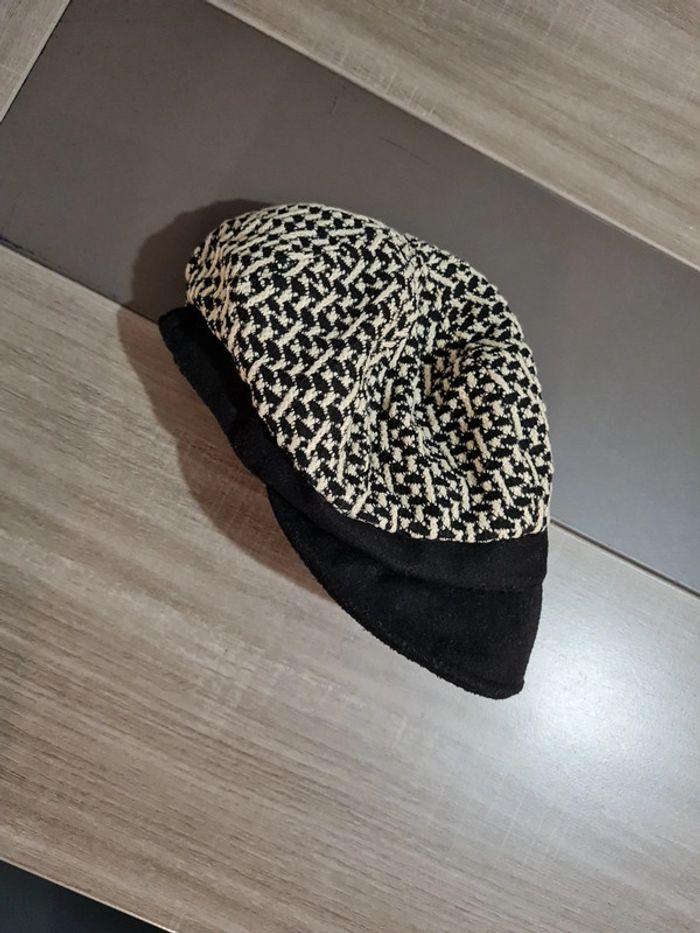Béret nœud chapeau hiver noir - photo numéro 2