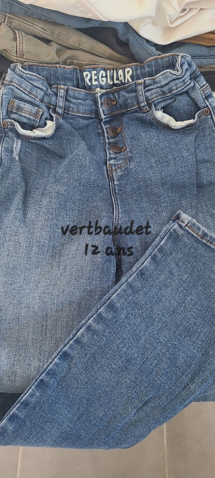 Lot 7 jeans fille 12 ans vertbaudet okaidi tao tape à l'œil