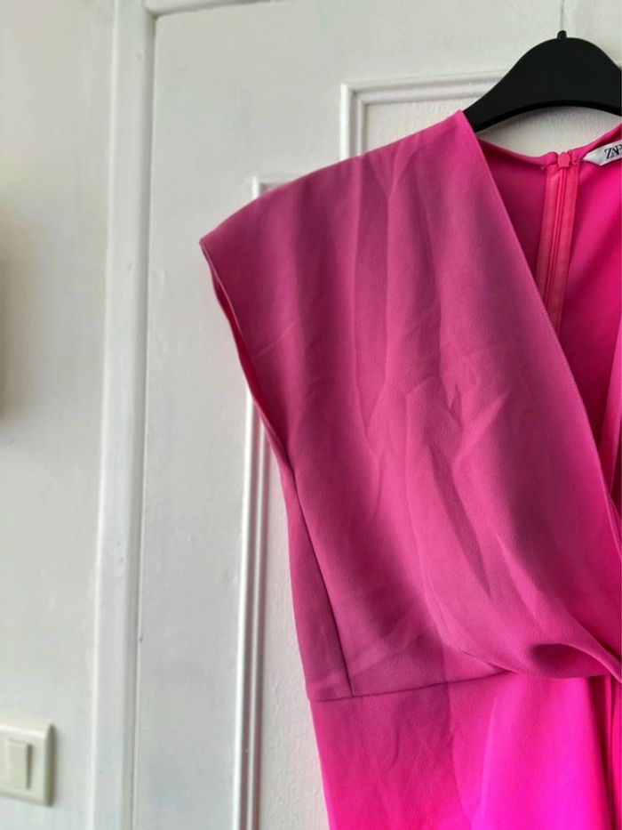 Blouse sans manches torsadée rose fuchsia taille S ZARA - photo numéro 3