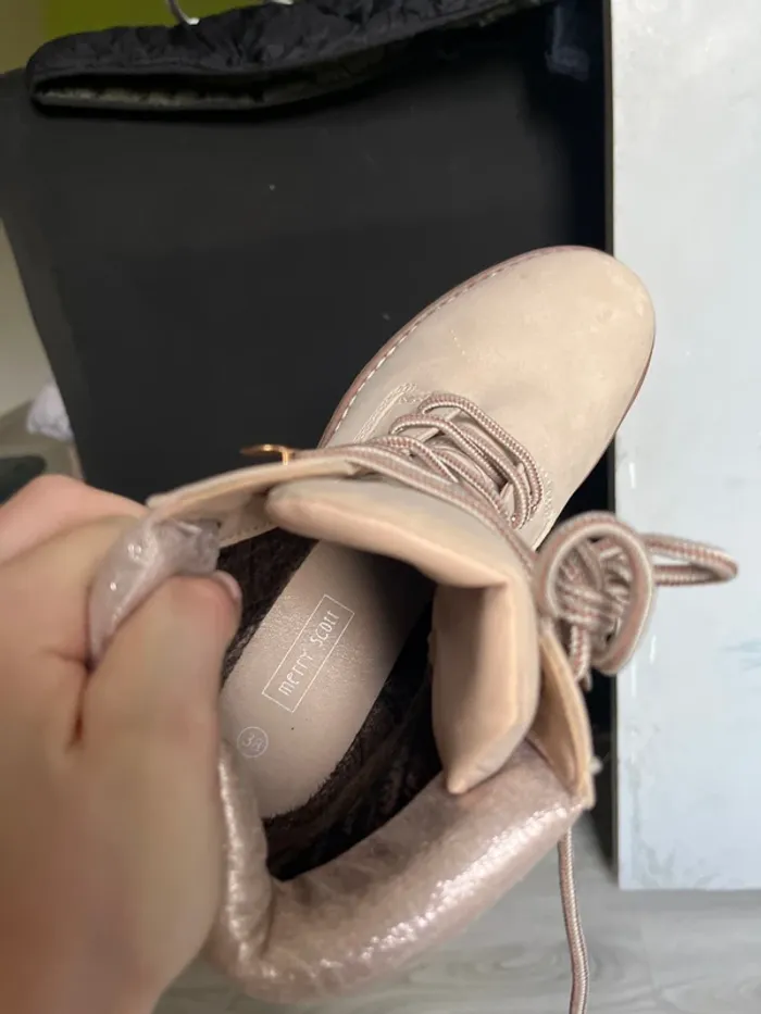 Bottines roses / beiges - photo numéro 6