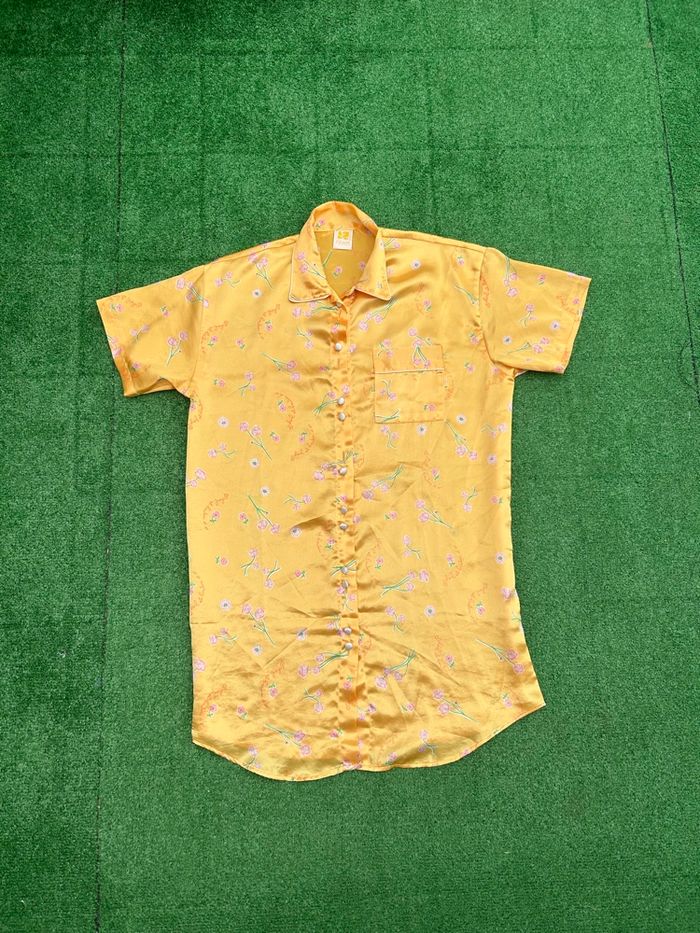 Chemise de nuit Etam jaune fleurs taille unique femme
