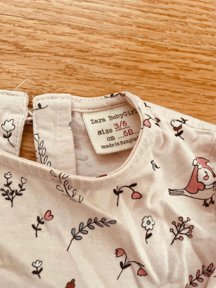 Lot de deux jolies tee shirts zara baby girl - photo numéro 2