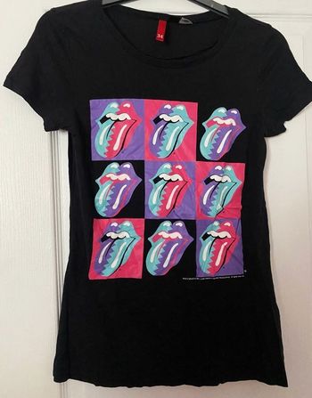 T-shirt noir Rolling stones taille mixte 34/36 XS/S