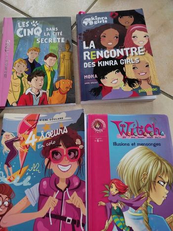 Lot livres fille ado : les cinq, kinra girl , 4 sœurs en colo , witch