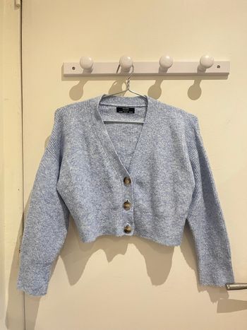 Cardigan manches longes bleu clair bershka taille XS/34