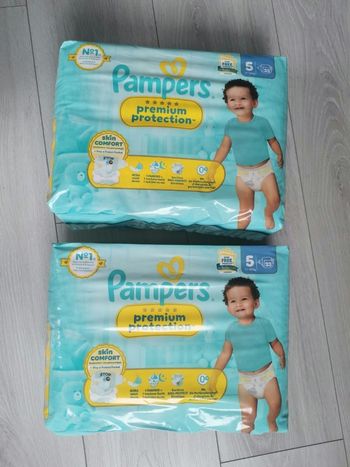 Pampers premium protection, taille 5, 2x33=66 couches, 11/16kg