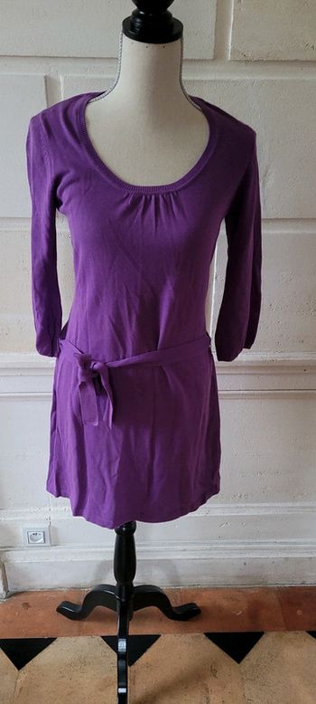Robe manches 3/4 violet clair S 100% coton