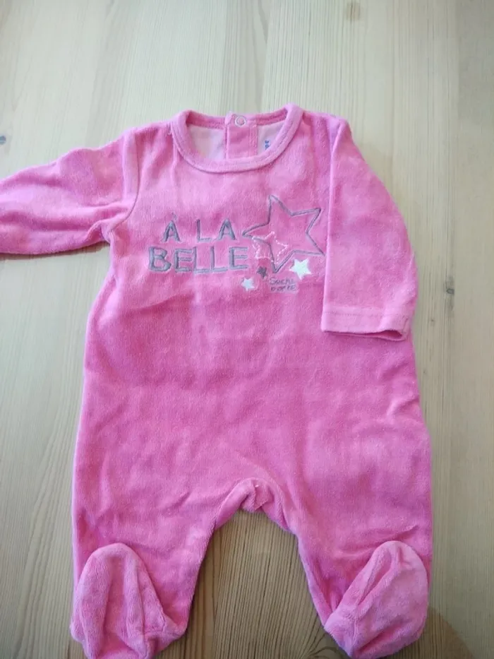 Pyjama velours 1mois sucre d'orge