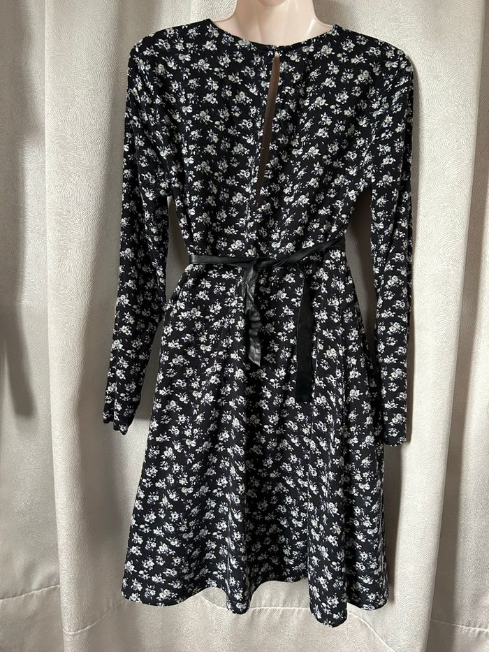 Robe noir fleuri vert d’eau et blanc 40 H&M - photo numéro 6