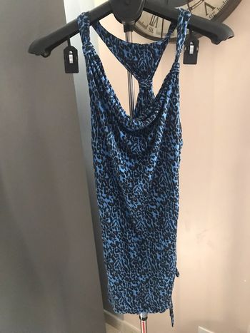 Débardeur bleu/noir léopard