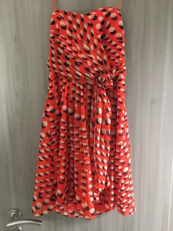 Robe rouge corail courte cérémonie Manoukian T.38