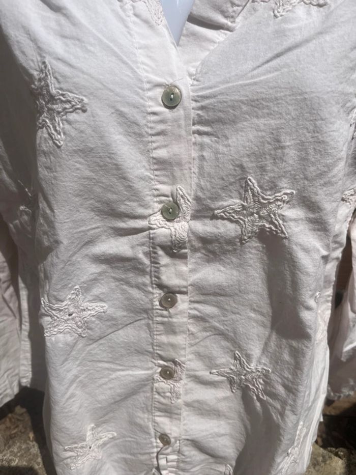 🌸 Blouse blanche brodée - Made in Italy - Taille unique - photo numéro 4