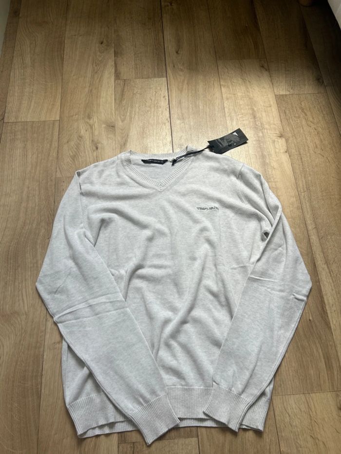 Pull col V Teddy Smith ivoire 2XL