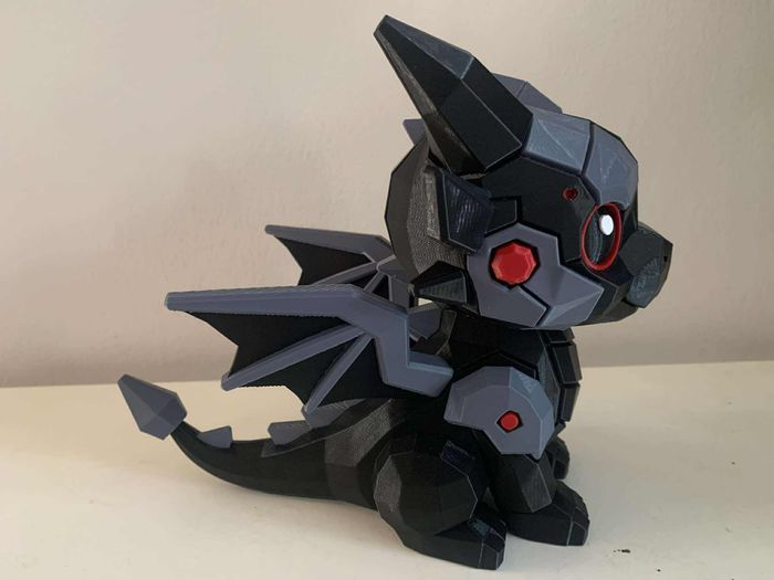 Dragon cyborg – décoration geek – dragon futuriste - photo numéro 4