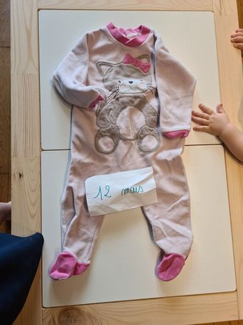 Pyjama velour fille 12 mois