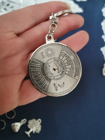 Porte-clés en métal mini-calendrier perpétuel