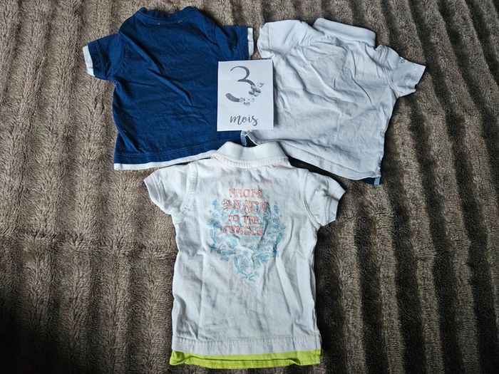 Lot 3 polos manches courtes garçon 3 mois - photo numéro 2