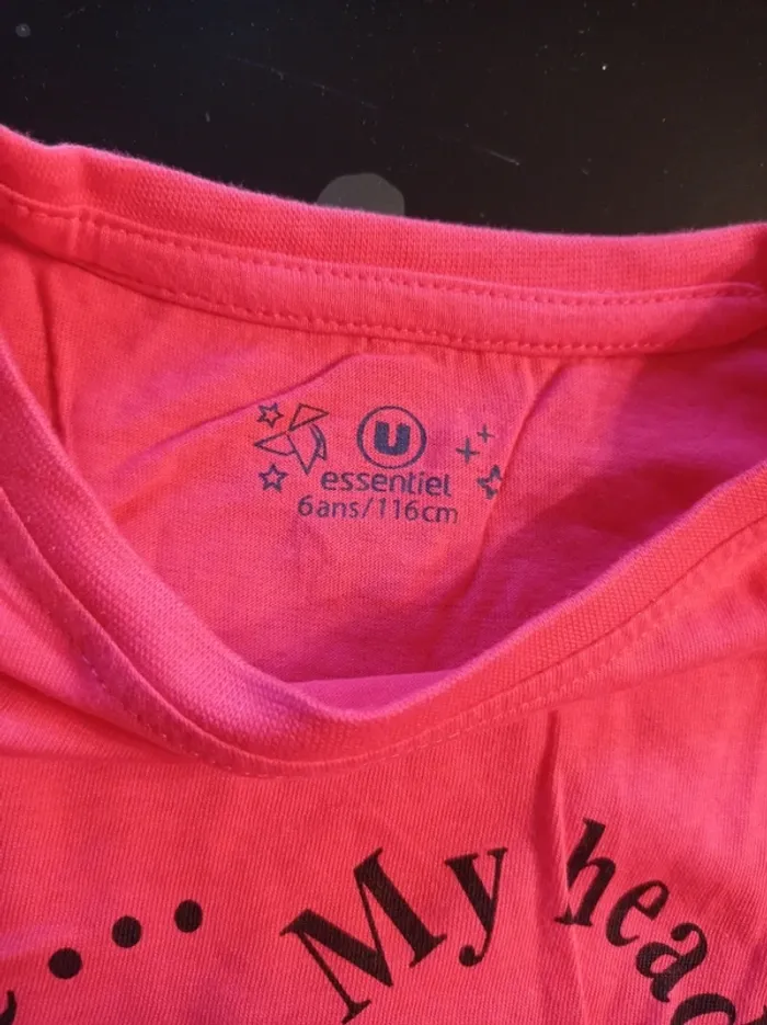 T-shirt manche longue rose avec motif - photo numéro 2