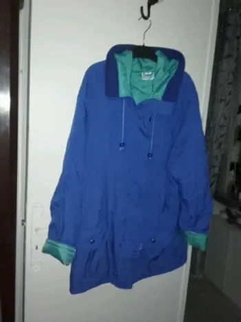 Parka capuche bleu dur vert 44