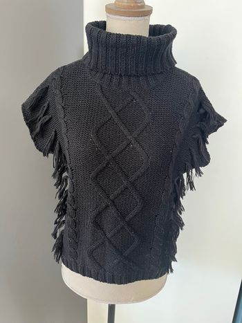 Pull à col roulé sans manches noir Taille 12 ans en BEG