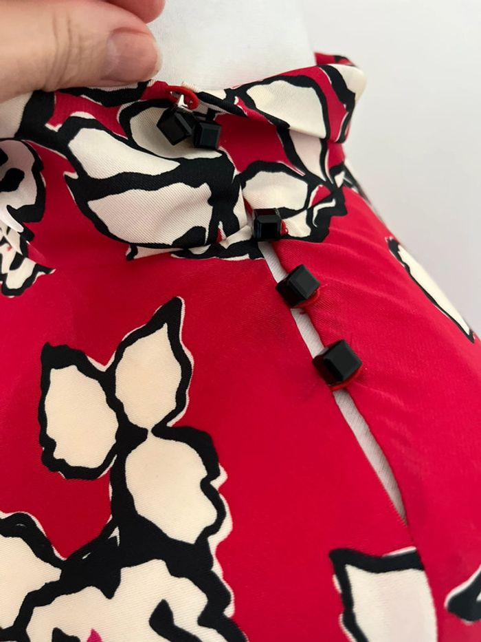 Robe Darine rose rouge à fleurs Zara S - photo numéro 4