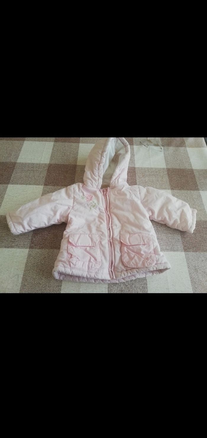 Manteau 6 mois Avec capuche rose pâle 3 pommes - photo numéro 3