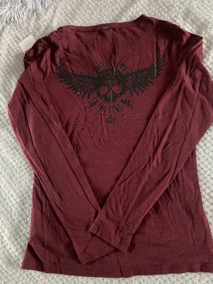 Haut manches longues grenat neuf IKKS - photo numéro 3