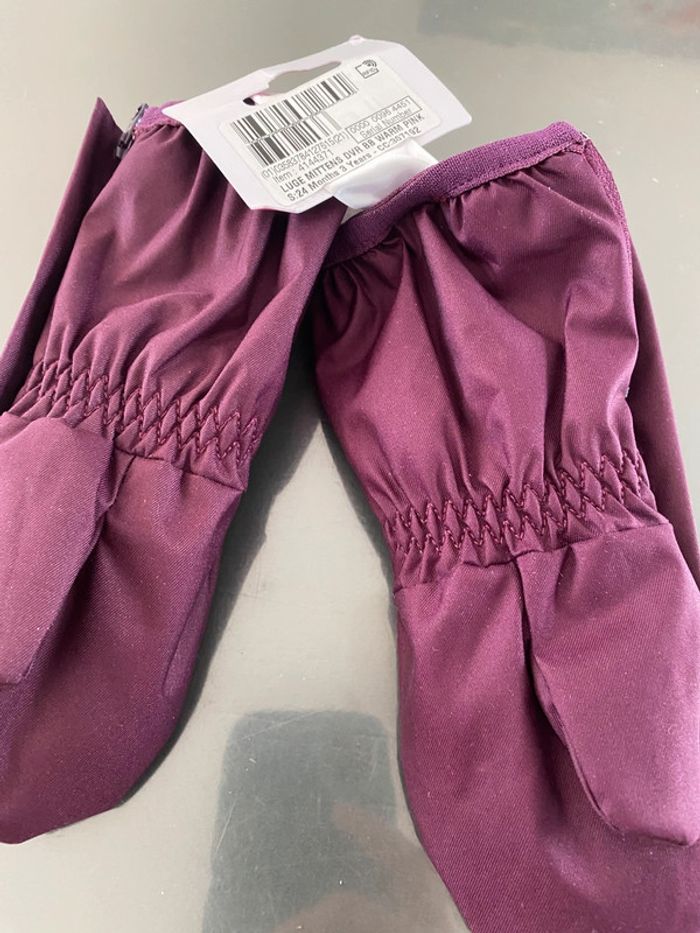 Moufle gants de ski luge Bebe 500 warm violettes - photo numéro 2