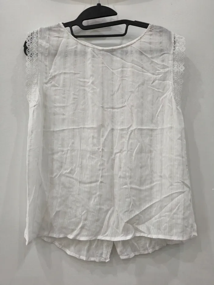 Blouse blanche sans manches – Taille 36
