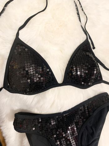Maillot de bain noir sequins