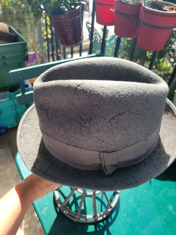 Chapeau flechet gris vintage - photo numéro 2