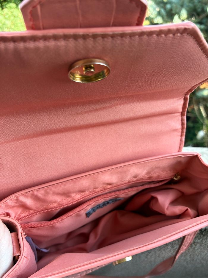 sac rose corail imprimé croco - photo numéro 5