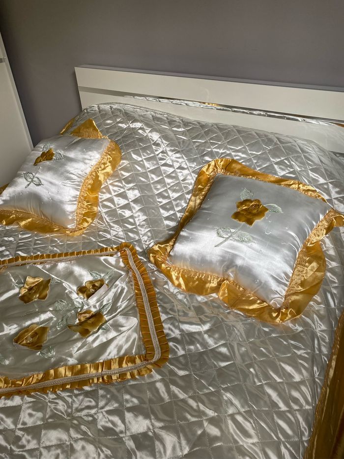 Dessus de lit / couvre lit 2 personnes satiné - photo numéro 3