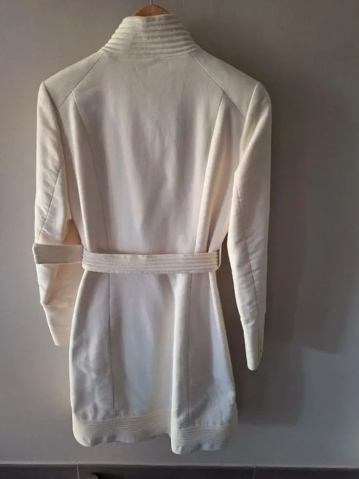 Manteau long écru femme Naf Naf taille 38 - photo numéro 5