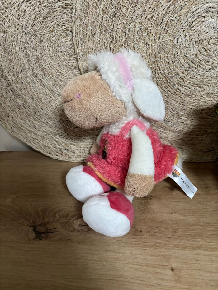 Doudou mouton fille robe rose fc Barcelone nici - photo numéro 3