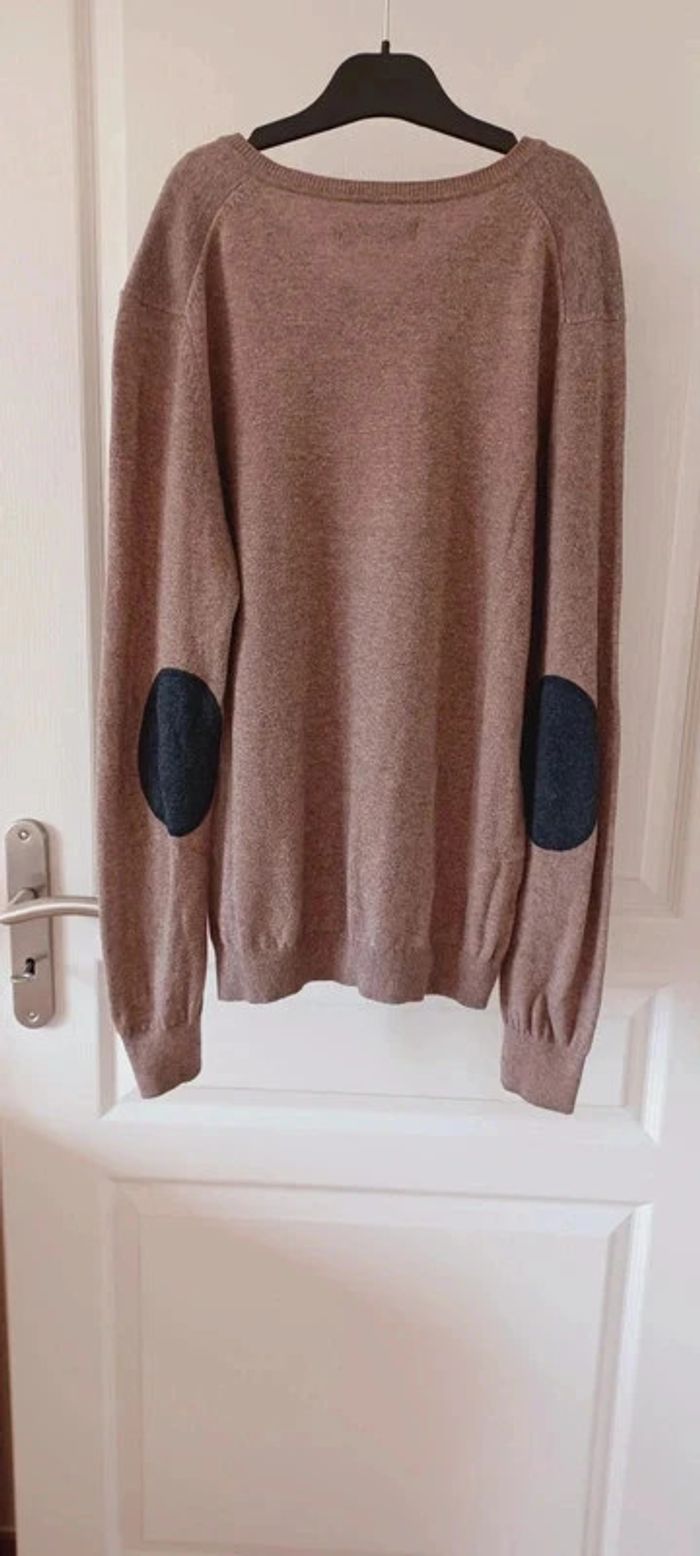 Pull homme taupe col V Celio taille S - photo numéro 4
