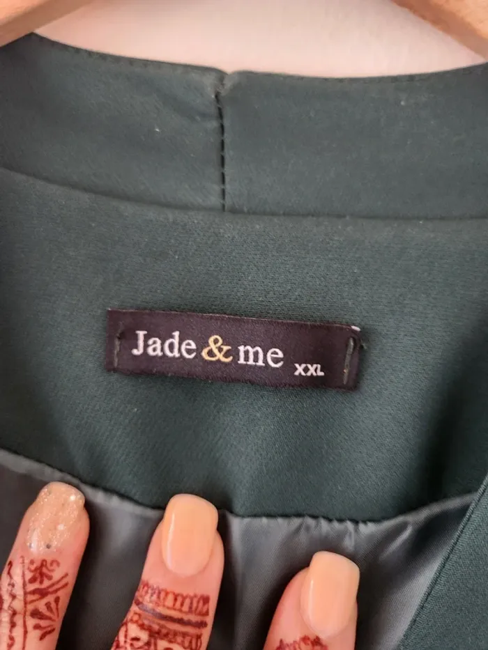 Veste tailleur vert canard – Jade & Me – Taille XXL - photo numéro 5