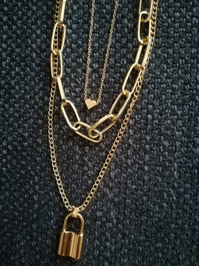 Magnifique collier doré multirang, Fashion Jewelry, neuf avec étiquette - photo numéro 2