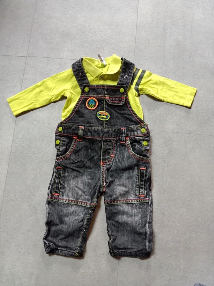 Ensemble polo + salopette, 6 mois