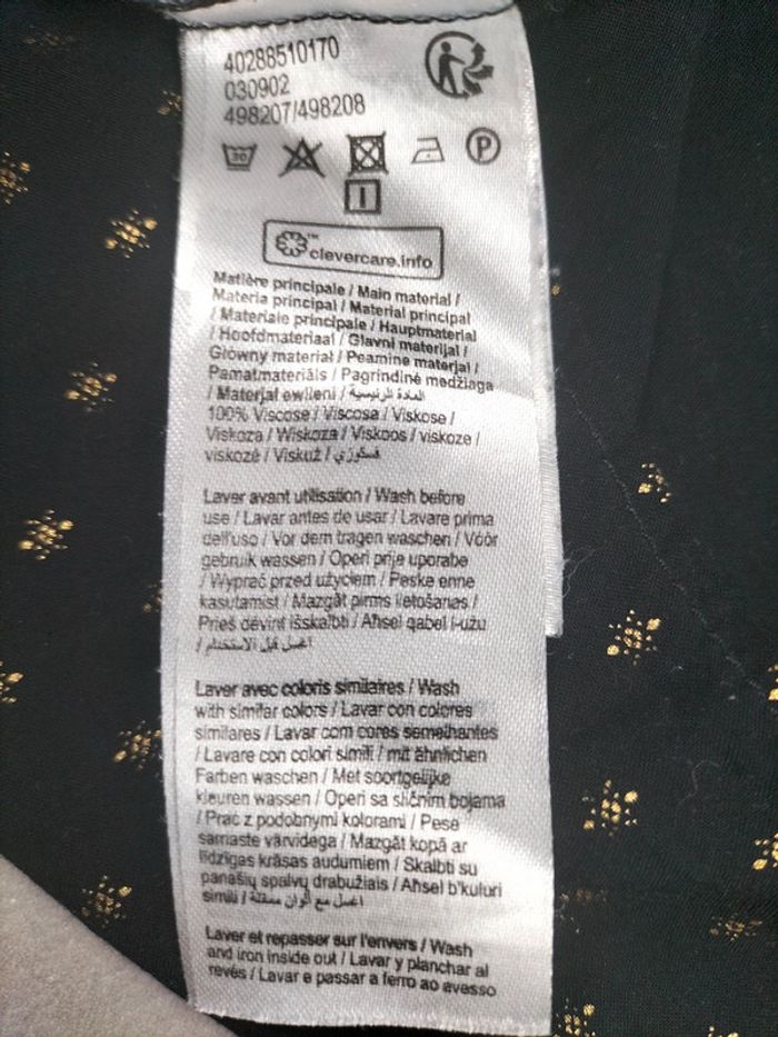 Chemise Gémo noire à motifs dorés – Taille 44 - photo numéro 5