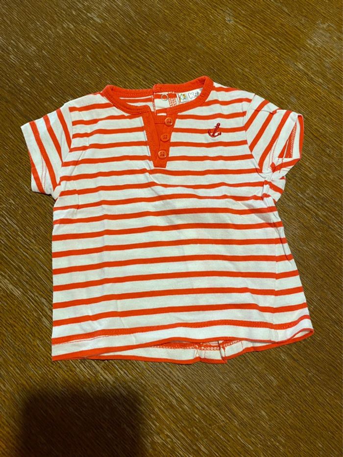 T-shirt manche courte rouge et blanc