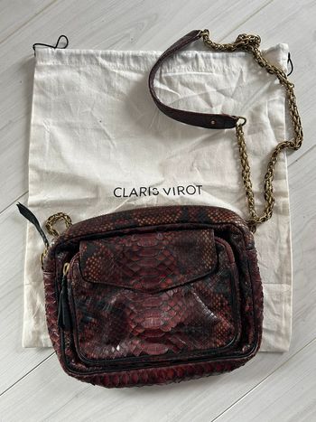 Sac Claris Virot Big Charly python Bordeaux