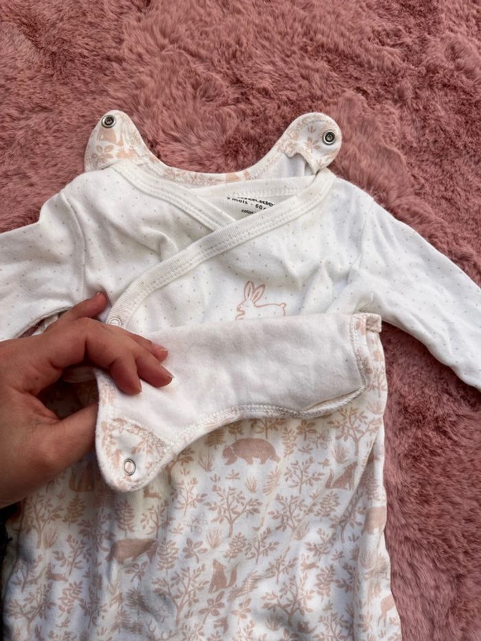 Ensemble bébé fille salopette et bodie 3 mois - photo numéro 3