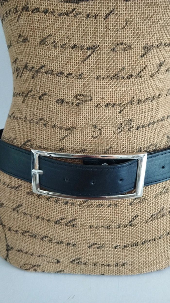 Ceinture noire boucle rectangulaire 90 cm - photo numéro 4