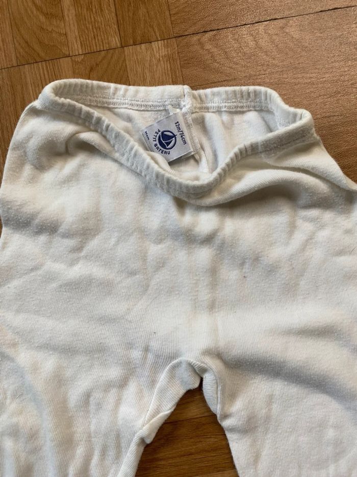 Pantalon jogging blanc taille 12 mois Petit Bateau - photo numéro 2