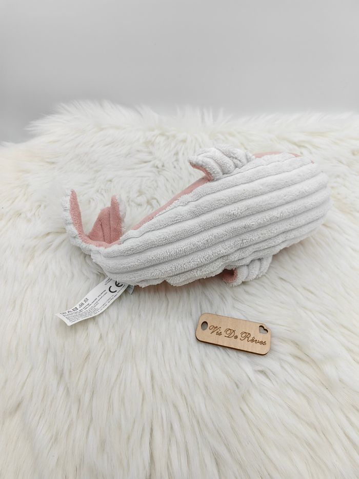Doudou peluche baleine rose blanc Little Dutch - photo numéro 4