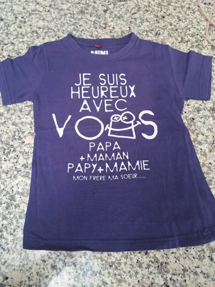 Tee-shirt "heureux" (5 ans)